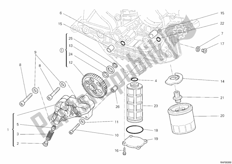 Tutte le parti per il Pompa Dell'olio - Filtro del Ducati Monster S4 RS 1000 2008
