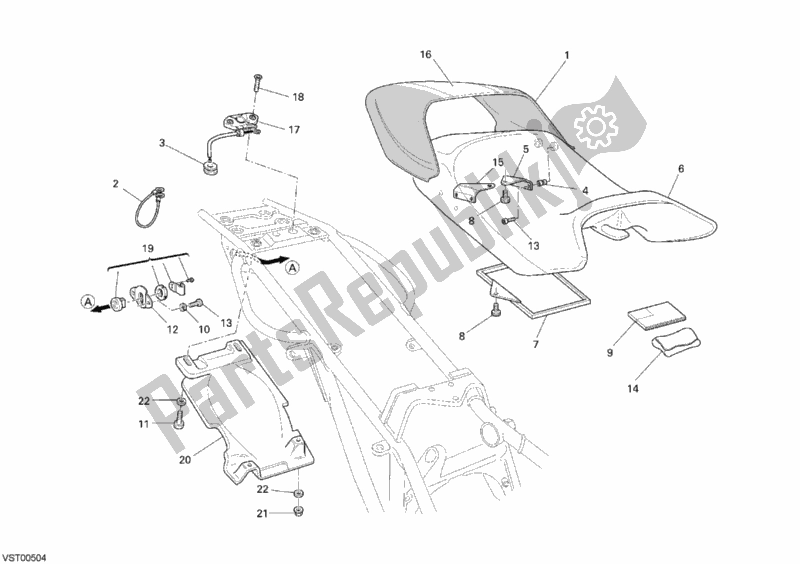 Todas as partes de Assento do Ducati Monster S4 RS 1000 2008