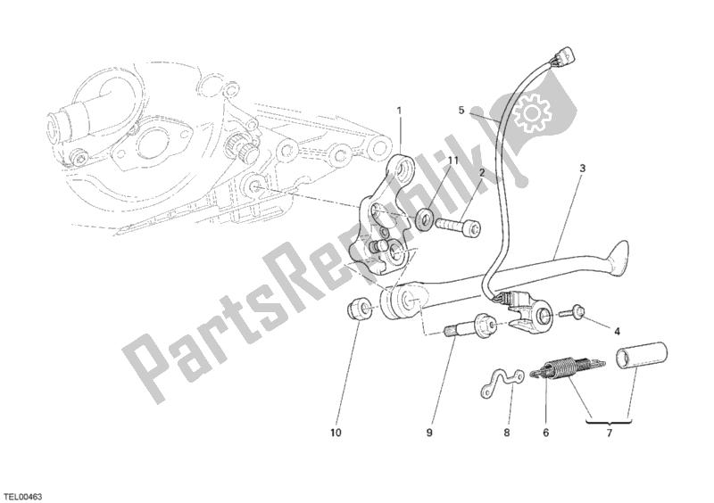 Tutte le parti per il Cavalletto Laterale del Ducati Monster S4 RS 1000 2008