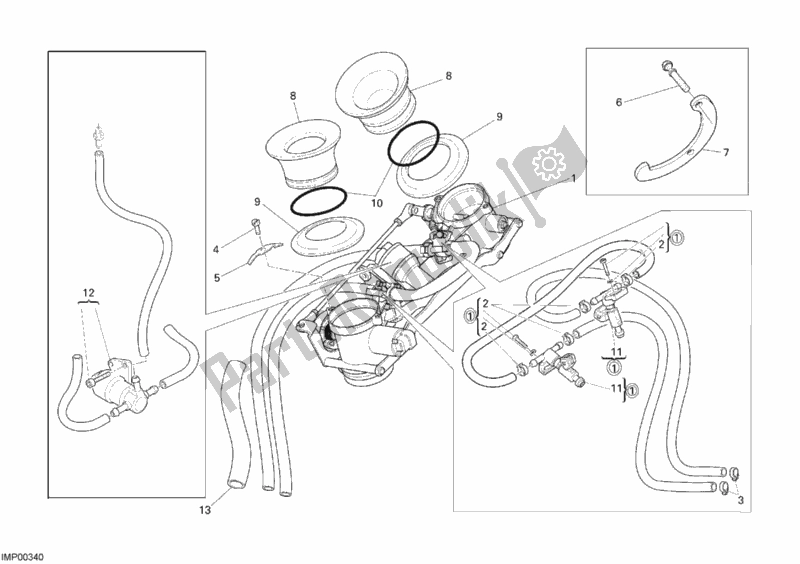 Tutte le parti per il Corpo Farfallato del Ducati Monster S4 RS 1000 2008