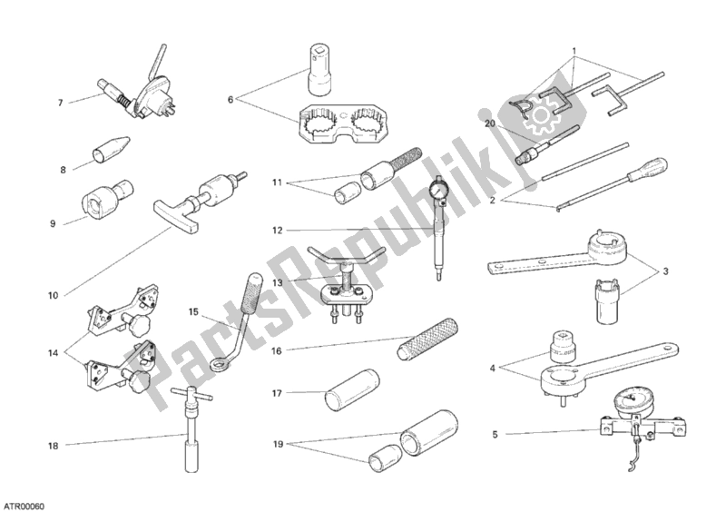 Todas las partes para Taller De Herramientas De Servicio de Ducati Monster S4 RS 1000 2008