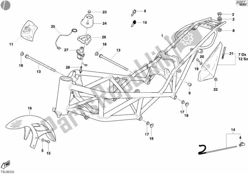 Todas las partes para Marco de Ducati Monster S4 R 996 2003