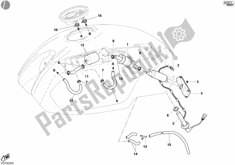 Todas las partes para Bomba De Combustible de Ducati Monster S4 R 996 2003