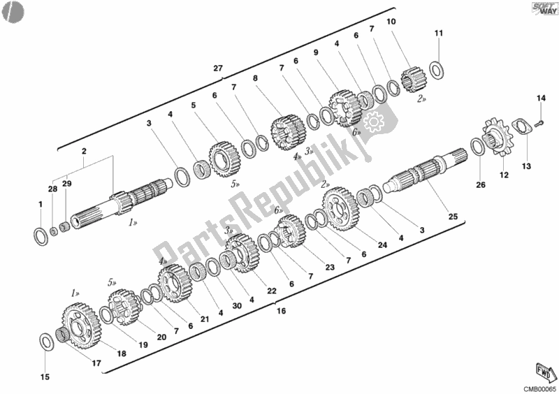 Todas las partes para Caja De Cambios de Ducati Monster S4 R 996 2003