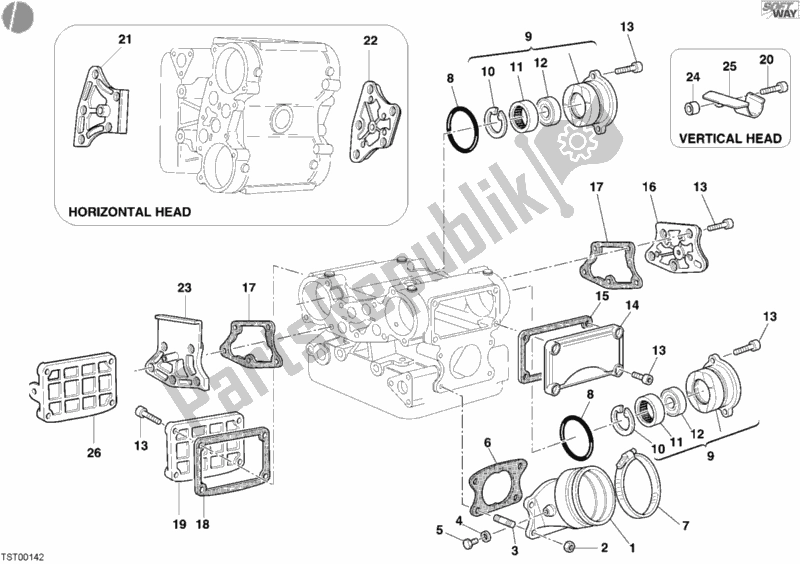 Tutte le parti per il Collettore Di Aspirazione del Ducati Monster S4 R 996 2003