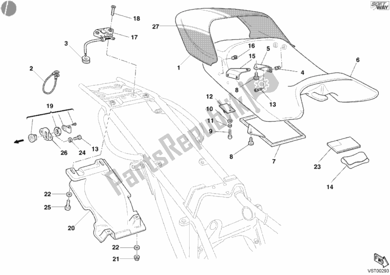 Tutte le parti per il Posto A Sedere del Ducati Monster S4 R 996 2003