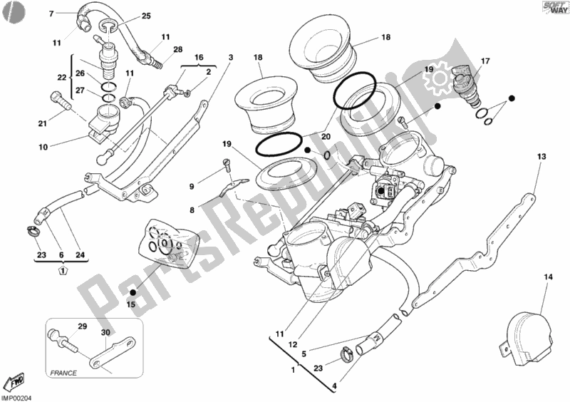 Tutte le parti per il Corpo Farfallato del Ducati Monster S4 R 996 2003