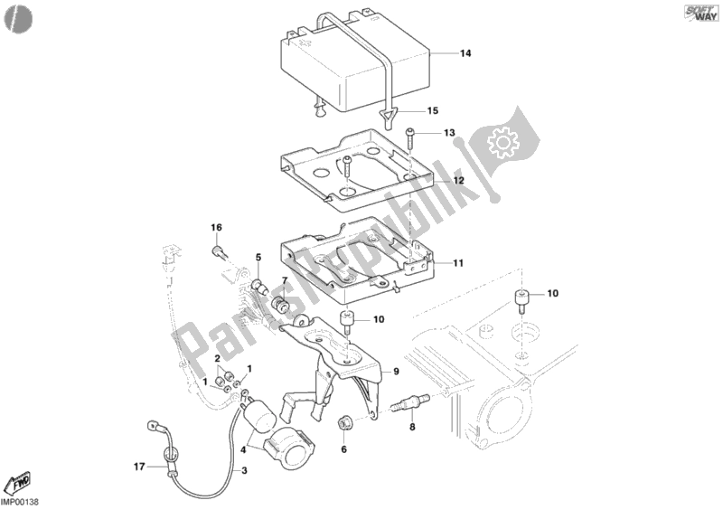 Alle onderdelen voor de Accu van de Ducati Monster S4 R 996 2004