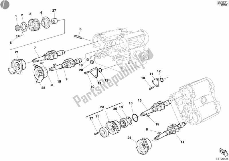 Todas las partes para árbol De Levas de Ducati Monster S4 R 996 2004