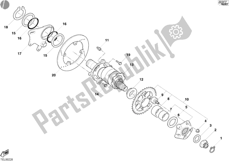 Wszystkie części do Piasta, Tylne Ko? O Ducati Monster S4 R 996 2004