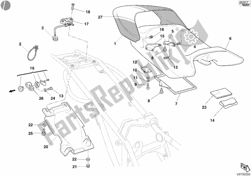 Todas las partes para Asiento de Ducati Monster S4 R 996 2004