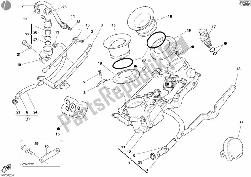 Todas las partes para Cuerpo Del Acelerador de Ducati Monster S4 R 996 2004