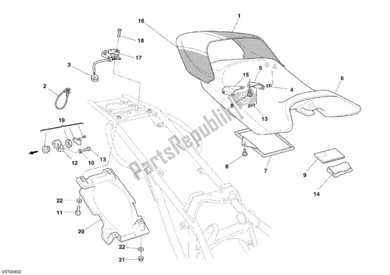 Todas las partes para Asiento de Ducati Monster S4 R 996 2005