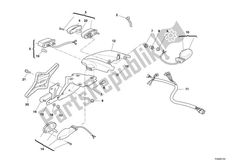 Todas las partes para Luz De La Cola de Ducati Monster S4 R 996 2005