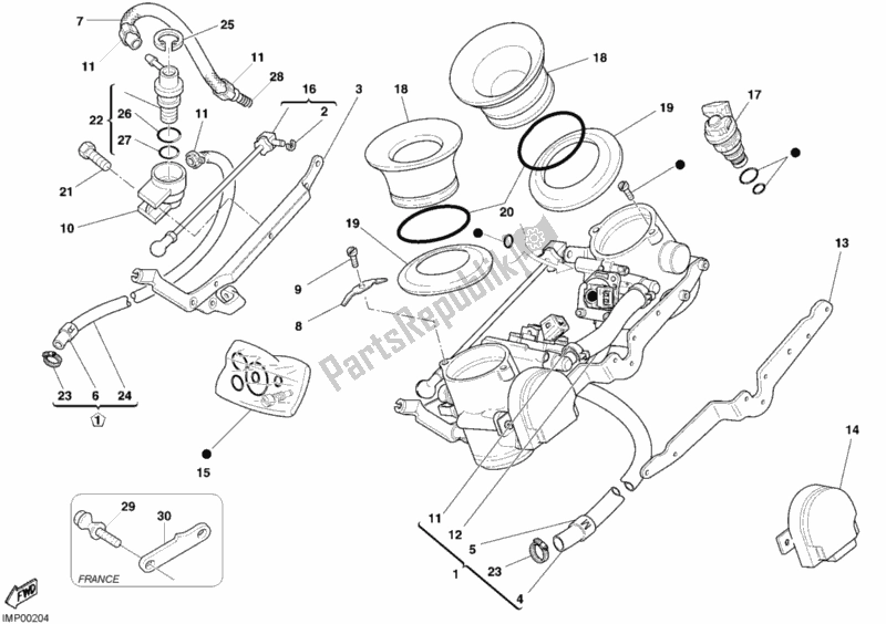 Tutte le parti per il Corpo Farfallato del Ducati Monster S4 R 996 2005