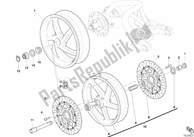 Todas las partes para Ruedas de Ducati Monster S4 R 996 2005