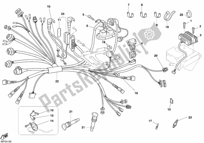 Alle onderdelen voor de Kabelboom van de Ducati Monster S4 R 996 2005