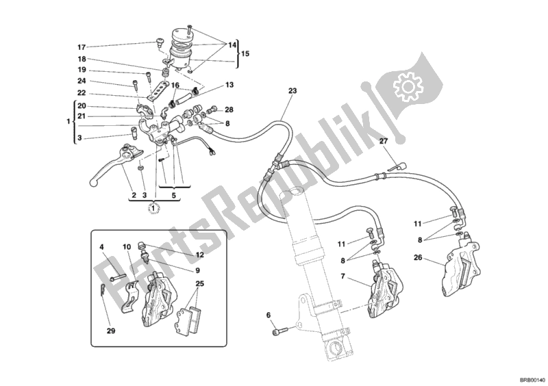 Todas las partes para Sistema De Freno Delantero de Ducati Monster S4 R 996 2006