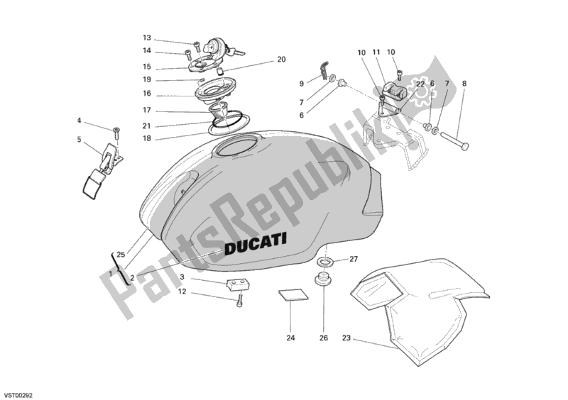 Todas las partes para Depósito De Combustible de Ducati Monster S4 R 996 2006