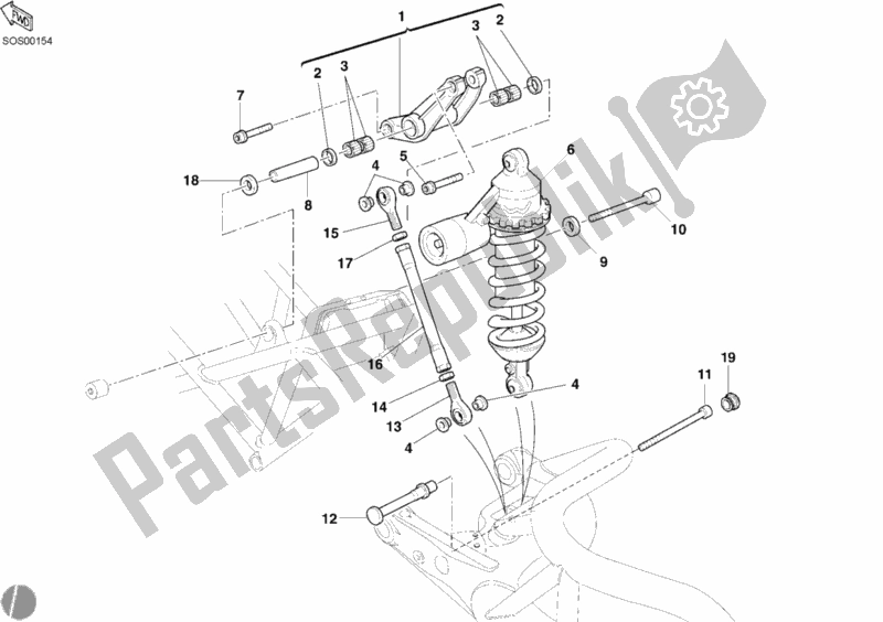 Todas las partes para Amortiguador Trasero de Ducati Monster S4 R 996 2006