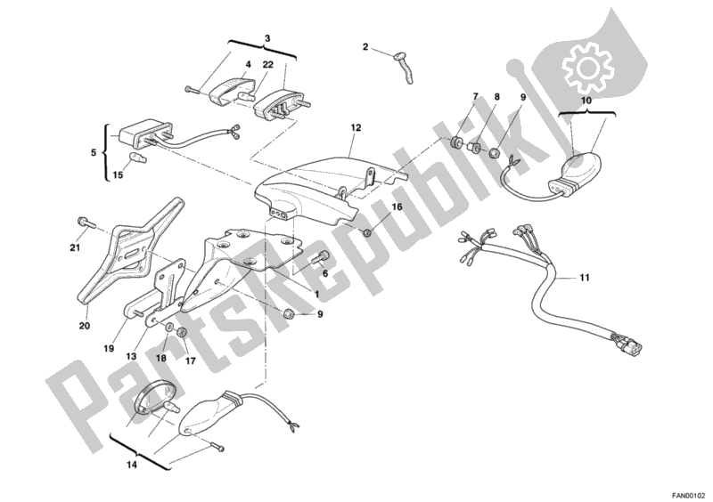 Tutte le parti per il Fanale Posteriore del Ducati Monster S4 R 996 2006