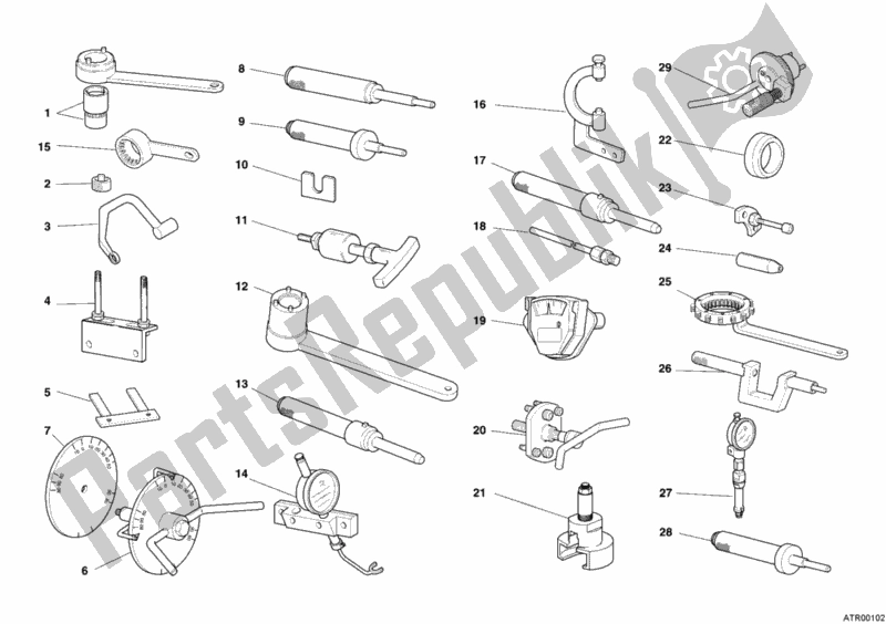 Tutte le parti per il Attrezzi Di Servizio Dell'officina, Motore del Ducati Monster S4 R 996 2006