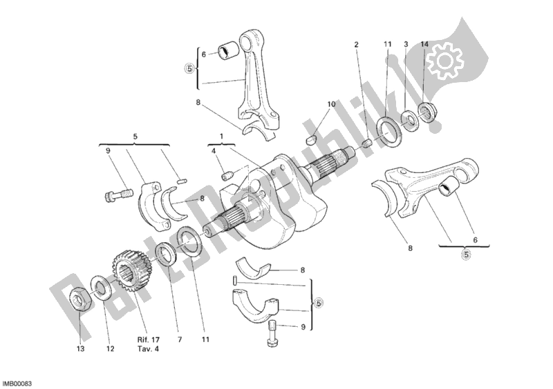 Tutte le parti per il Albero A Gomiti del Ducati Monster S4 R 996 2007