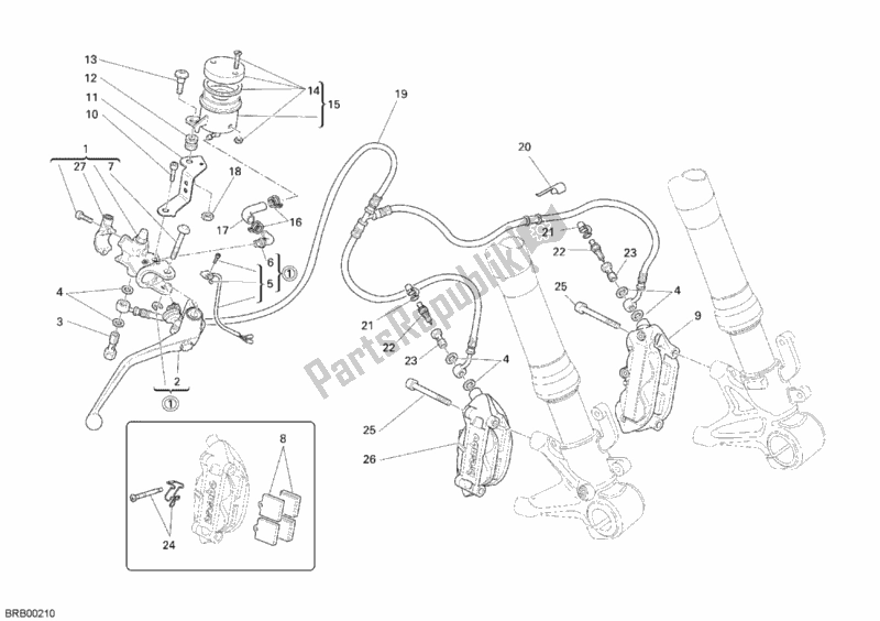 Tutte le parti per il Sistema Frenante Anteriore del Ducati Monster S4 R 996 2007