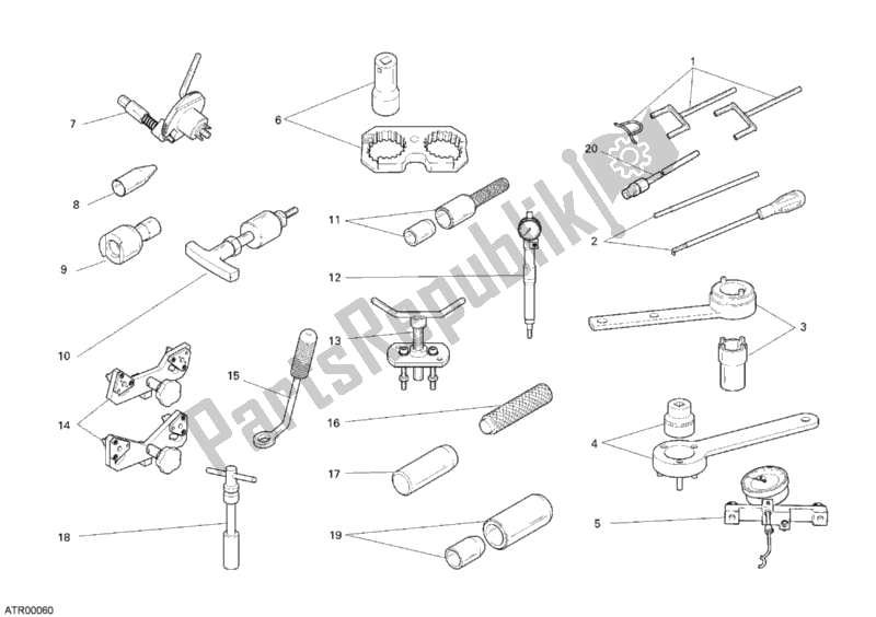 Todas las partes para Herramientas De Servicio De Taller, Motor Ii de Ducati Monster S4 R 996 2007