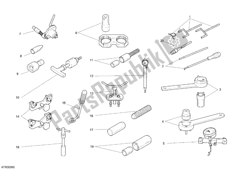 Tutte le parti per il Strumenti Di Servizio Per Officina, Motore Ii del Ducati Monster S4 R 996 2007