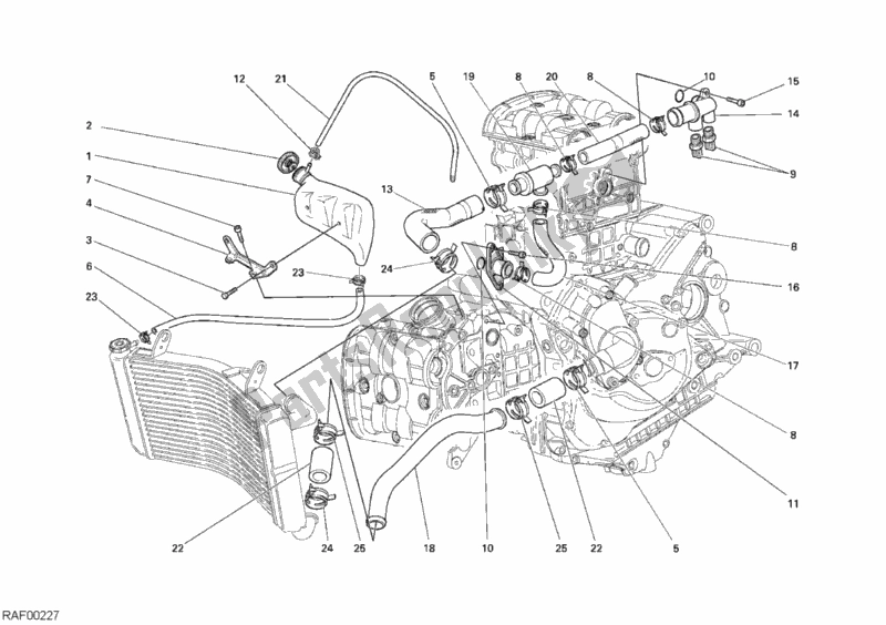 Tutte le parti per il Circuito Di Raffreddamento del Ducati Monster S4 R 996 2008