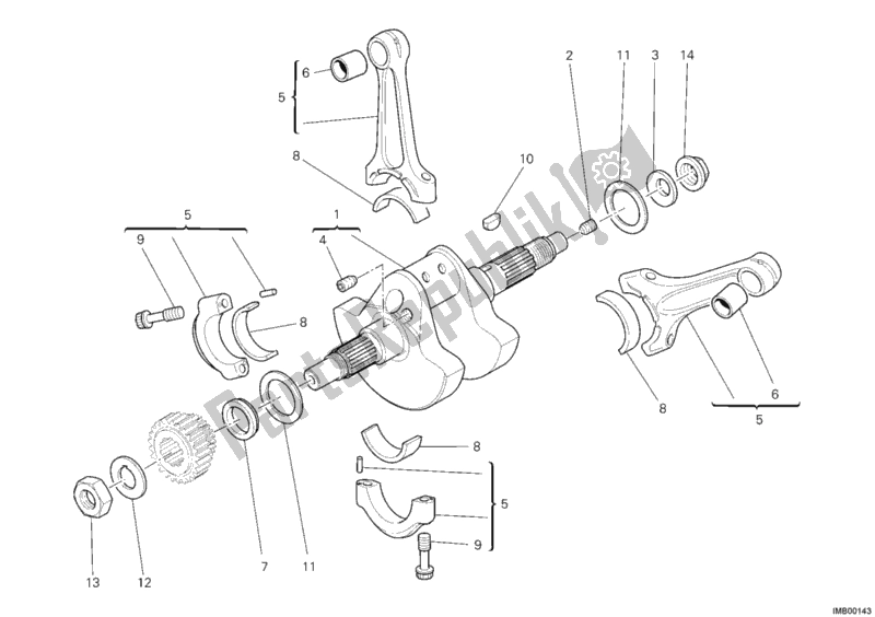 Tutte le parti per il Albero A Gomiti del Ducati Monster S4 R 996 2008