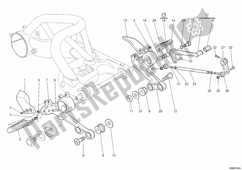 Todas las partes para Reposapiés Delantero de Ducati Monster S4 R 996 2008