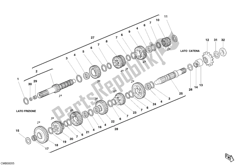 Todas las partes para Caja De Cambios de Ducati Monster S4 R 996 2008