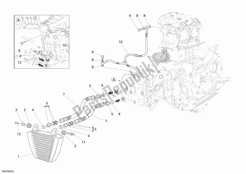 Todas las partes para Enfriador De Aceite de Ducati Monster S4 R 996 2008