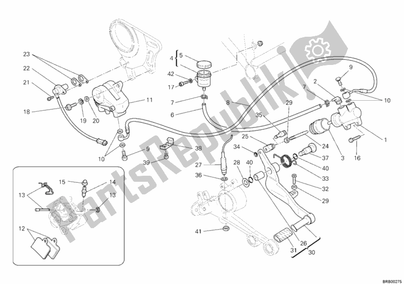 Todas las partes para Sistema De Freno Trasero de Ducati Monster S4 R 996 2008