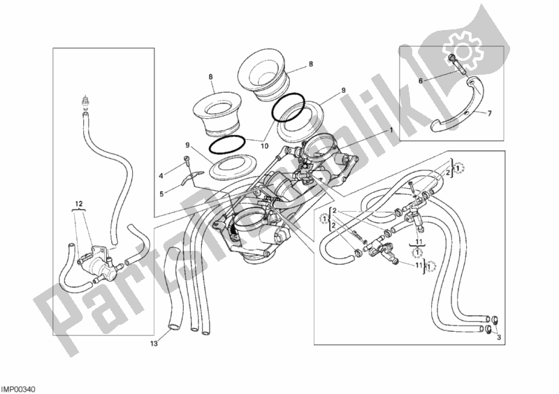 Tutte le parti per il Corpo Farfallato del Ducati Monster S4 R 996 2008