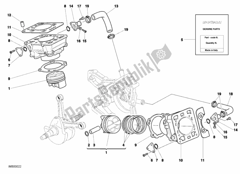 Toutes les pièces pour le Cylindre - Piston du Ducati Monster S4 916 2001