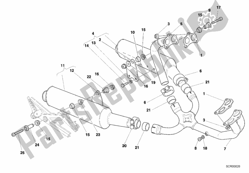 Todas las partes para Sistema De Escape de Ducati Monster S4 916 2001