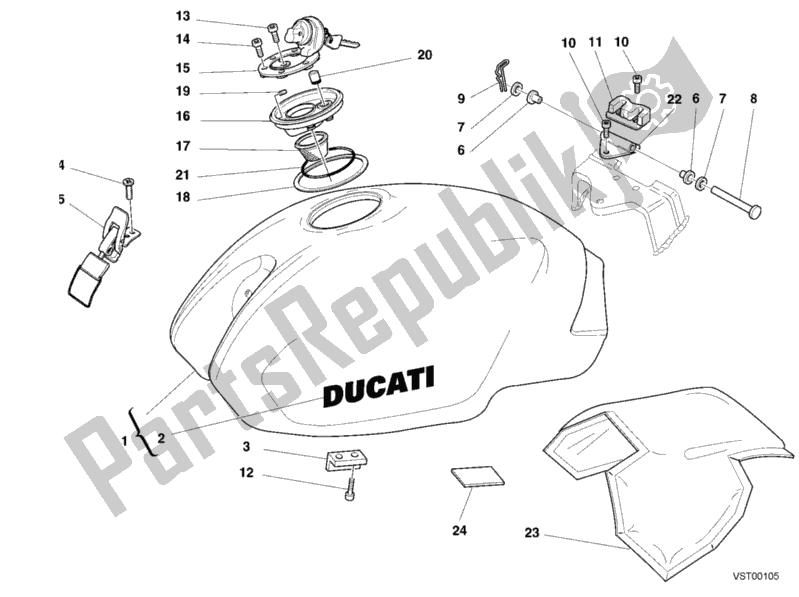 Todas las partes para Depósito De Combustible de Ducati Monster S4 916 2001