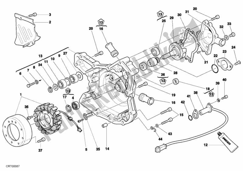 Todas las partes para Cubierta Del Generador - Bomba De Agua de Ducati Monster S4 916 2001