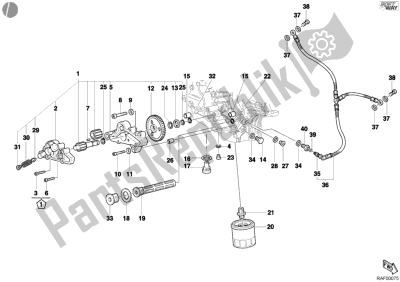 Tutte le parti per il Pompa Dell'olio - Filtro del Ducati Monster S4 916 2001