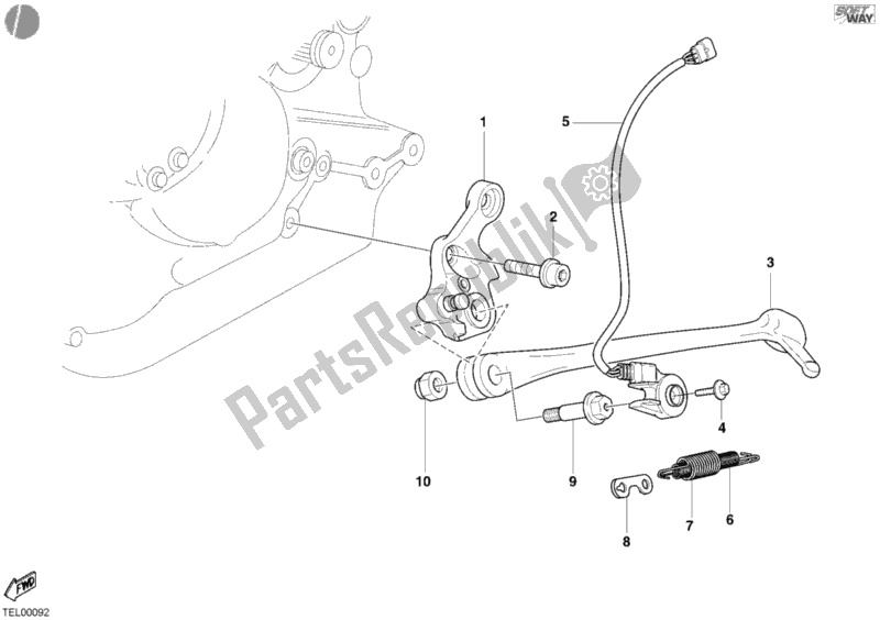 Tutte le parti per il Cavalletto Laterale del Ducati Monster S4 916 2001