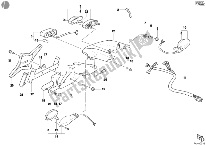 Tutte le parti per il Fanale Posteriore del Ducati Monster S4 916 2001