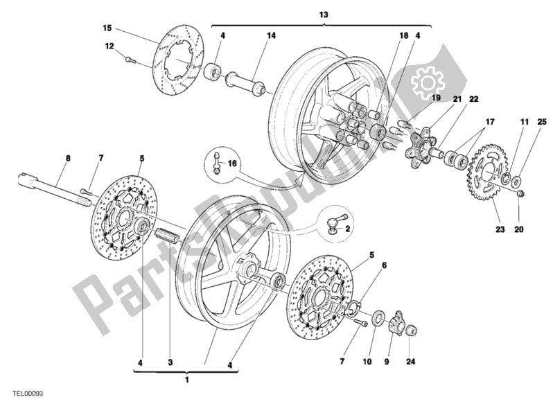 Tutte le parti per il Ruote del Ducati Monster S4 916 2001