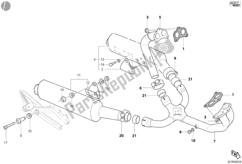 Tutte le parti per il Impianto Di Scarico del Ducati Monster S4 916 2002