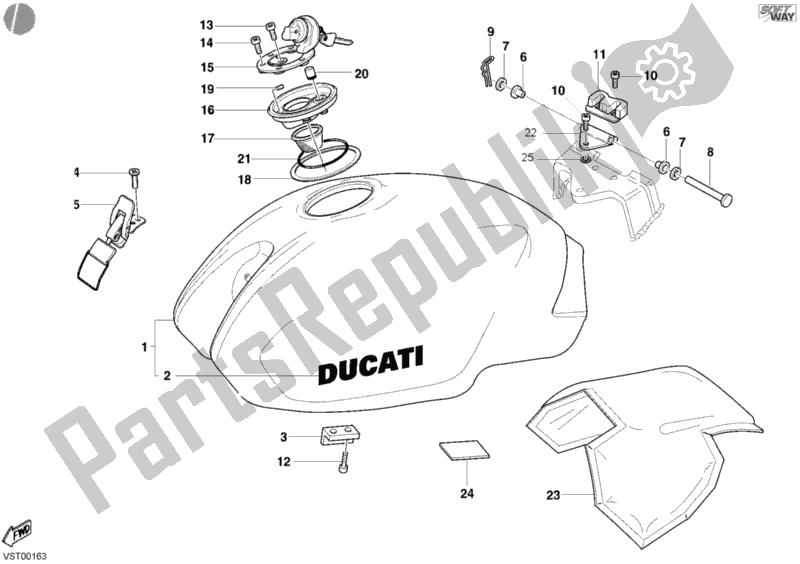 Tutte le parti per il Serbatoio Di Carburante del Ducati Monster S4 916 2002