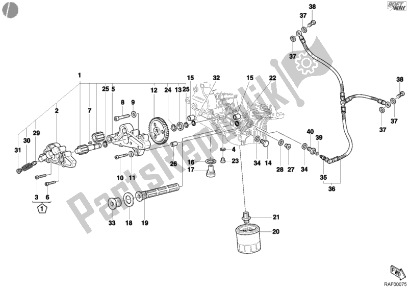 Tutte le parti per il Pompa Dell'olio - Filtro del Ducati Monster S4 916 2002