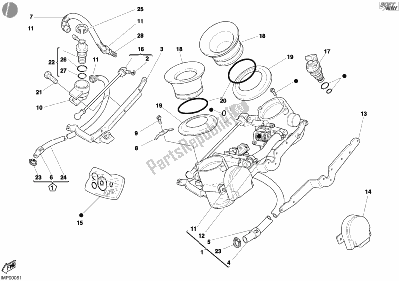 Tutte le parti per il Corpo Farfallato del Ducati Monster S4 916 2002