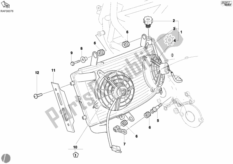 Tutte le parti per il Refrigeratore D'acqua del Ducati Monster S4 916 2002